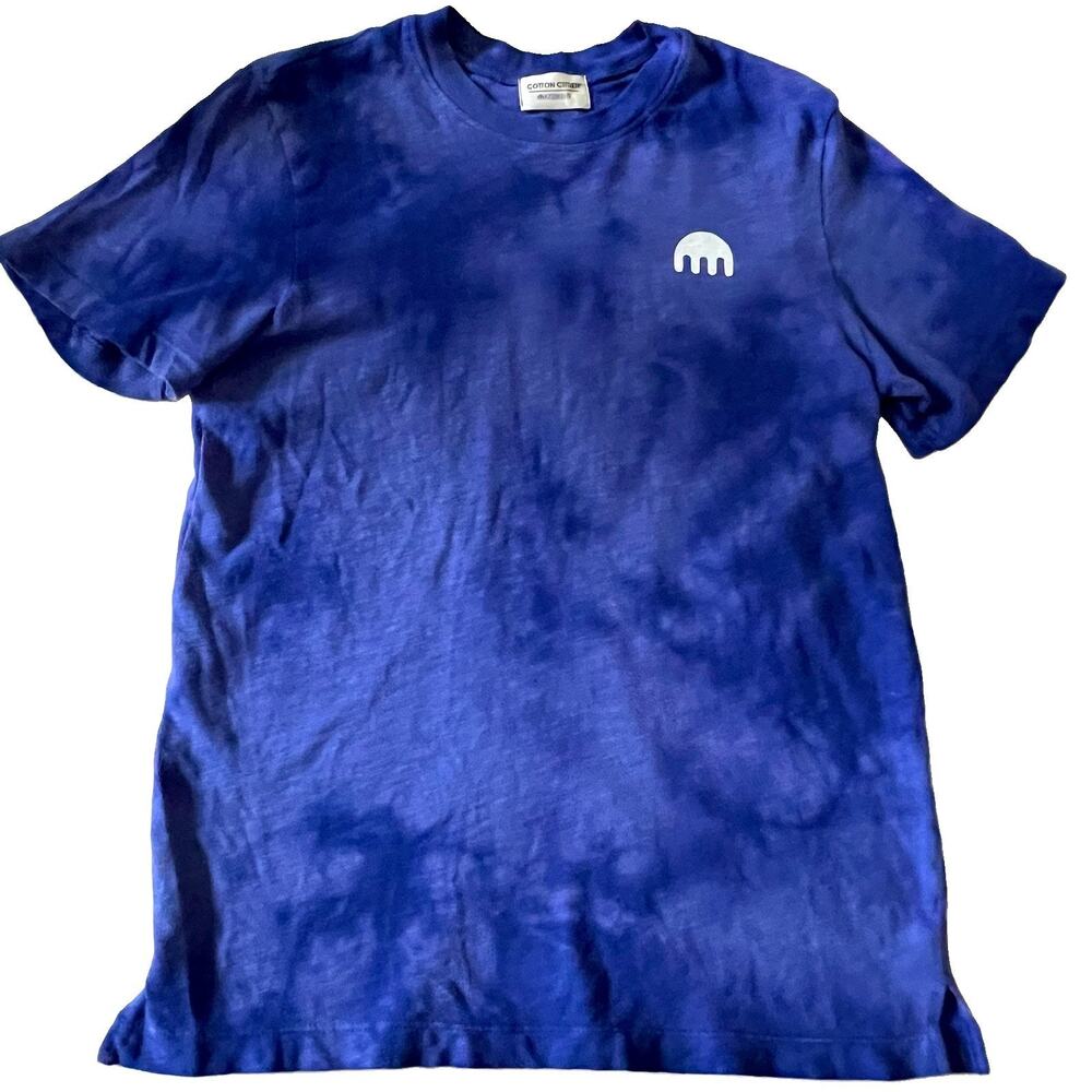 Kraken Logo Cotton Citizen T-Shirt Acid Wash Blue Purple Size Small USA Crypto